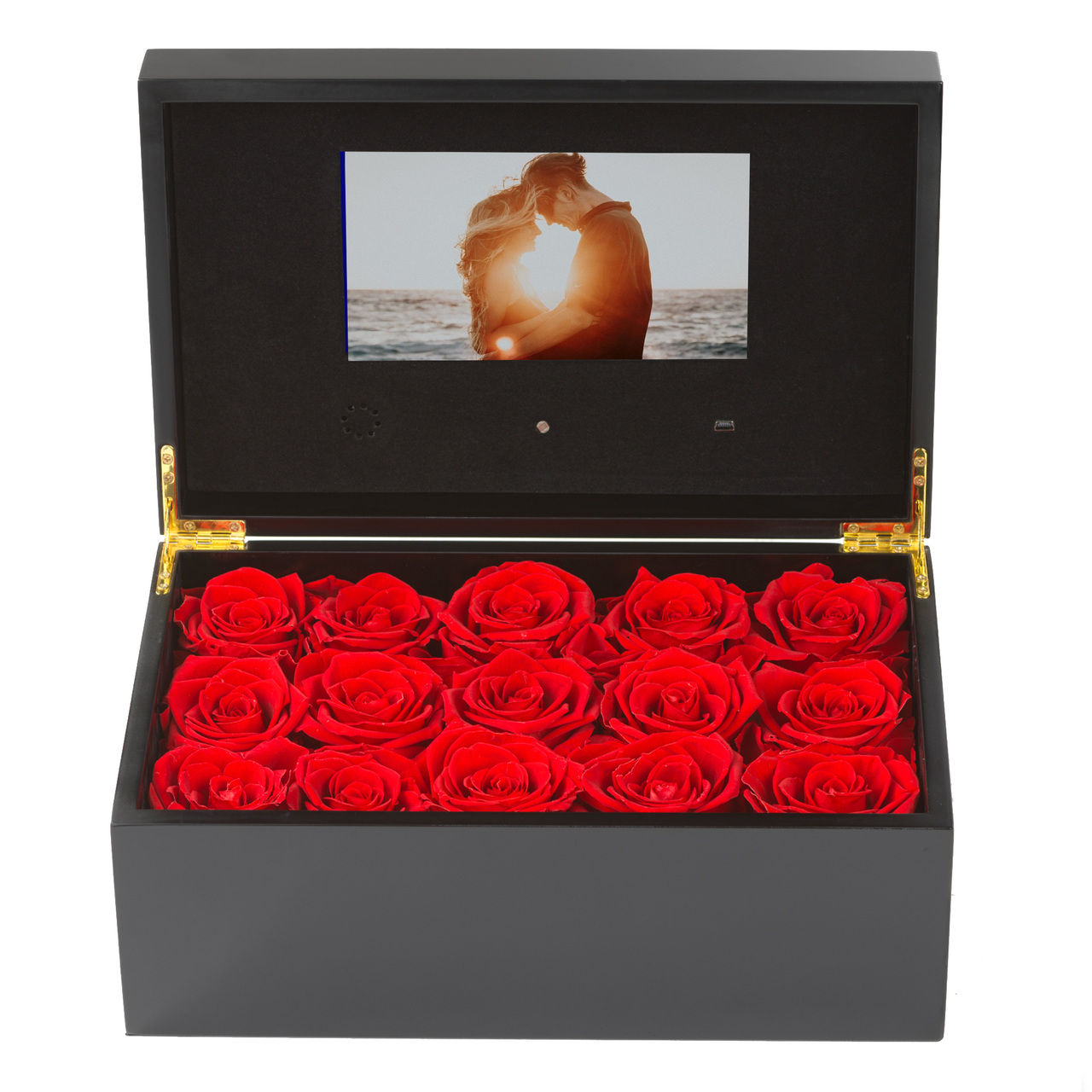 Verona Roses | 15 Preserved Roses Luxury Box with Personalized Video Screen